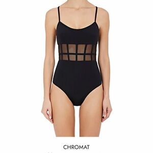 CHROMAT Highline One-Piece Black Mesh Panel Swimsuit